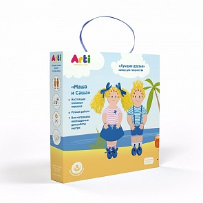 Набор для творчества Лучшие друзья Маша и Саша, с глиняными фигурками и красками (Arti, Г000691)